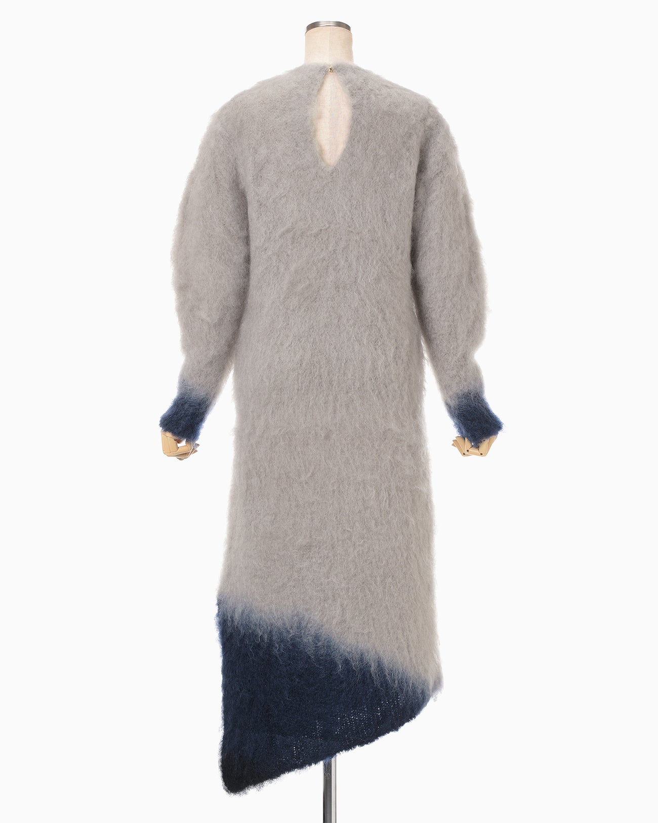 Fur Knitted Dress - grey