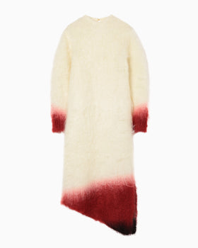 Fur Knitted Dress - white