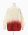 Fur Knitted High Neck Top - white