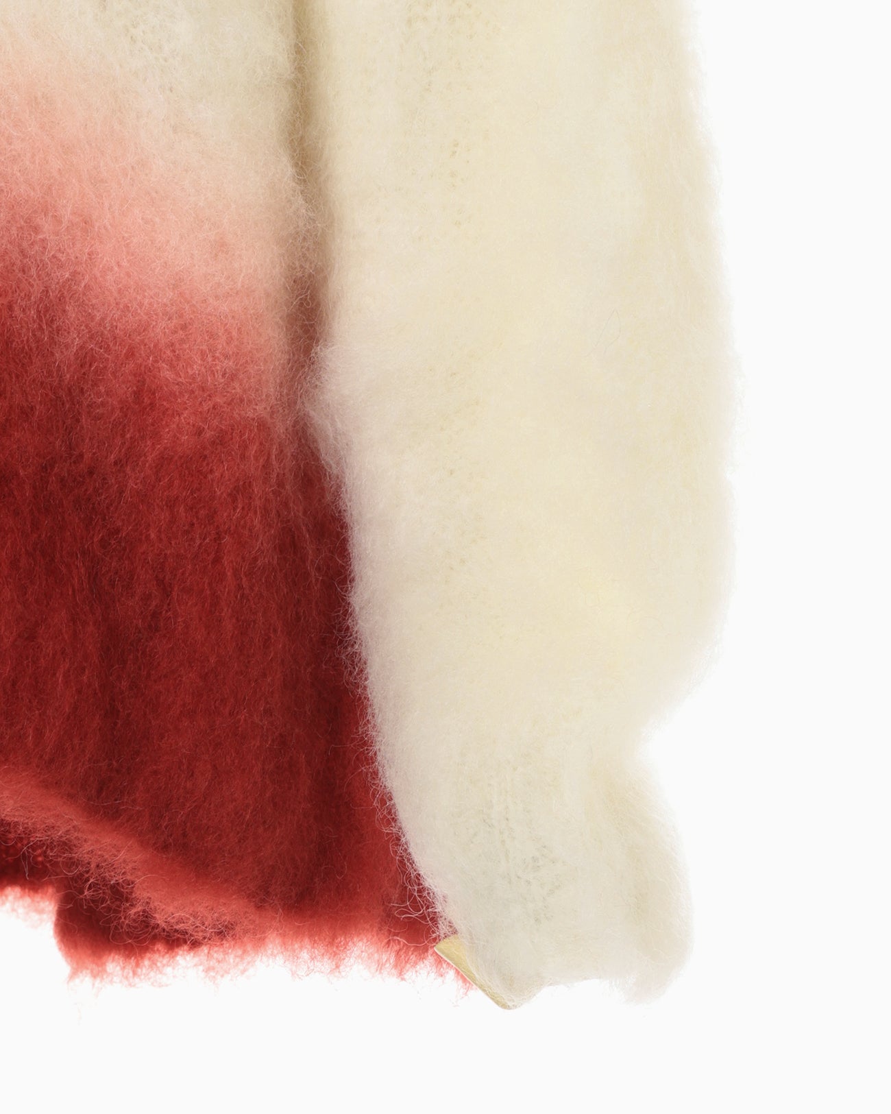Fur Knitted High Neck Top - white