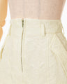 Floral Jacquard Triple Cloth High Waisted Trousers - ecru