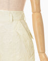 Floral Jacquard Triple Cloth High Waisted Trousers - ecru
