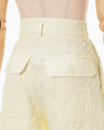 Floral Jacquard Triple Cloth High Waisted Trousers - ecru