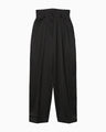 Embossed Leather Motif Triacetate High Waisted Trousers - black