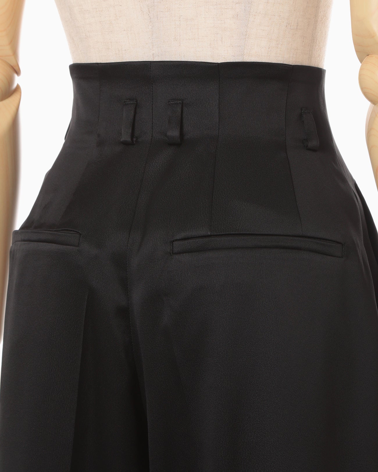 Embossed Leather Motif Triacetate High Waisted Trousers - black
