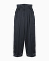 Embossed Leather Motif Triacetate High Waisted Trousers - navy