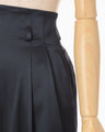 Embossed Leather Motif Triacetate High Waisted Trousers - navy