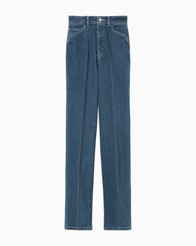Stretch Straight Cut Jeans - blue