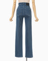 Stretch Straight Cut Jeans - blue
