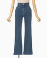 Stretch Cropped Flare Jeans - blue