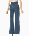 Stretch Cropped Flare Jeans - blue
