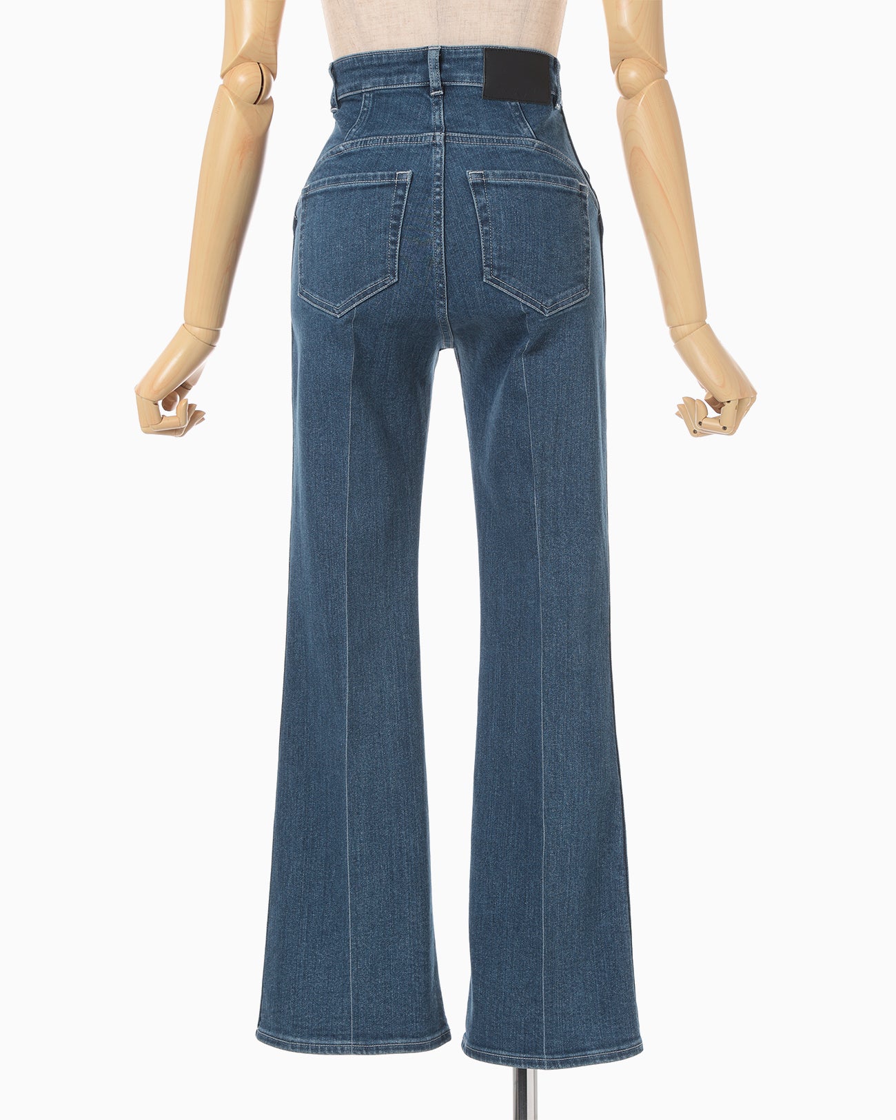 Stretch Cropped Flare Jeans - blue