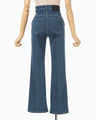 Stretch Cropped Flare Jeans - blue