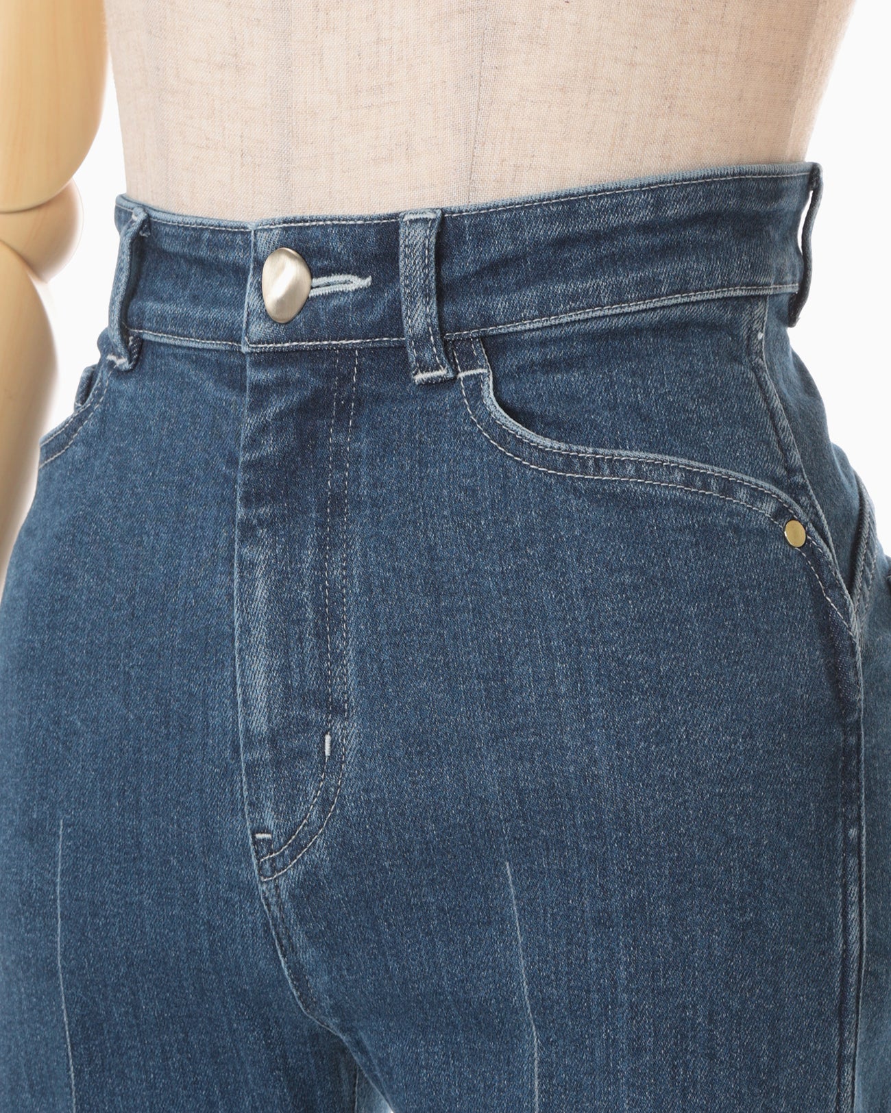 Stretch Cropped Flare Jeans - blue