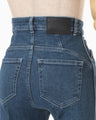 Stretch Cropped Flare Jeans - blue