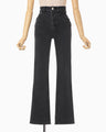Stretch Cropped Flare Jeans - grey