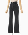 Stretch Cropped Flare Jeans - grey