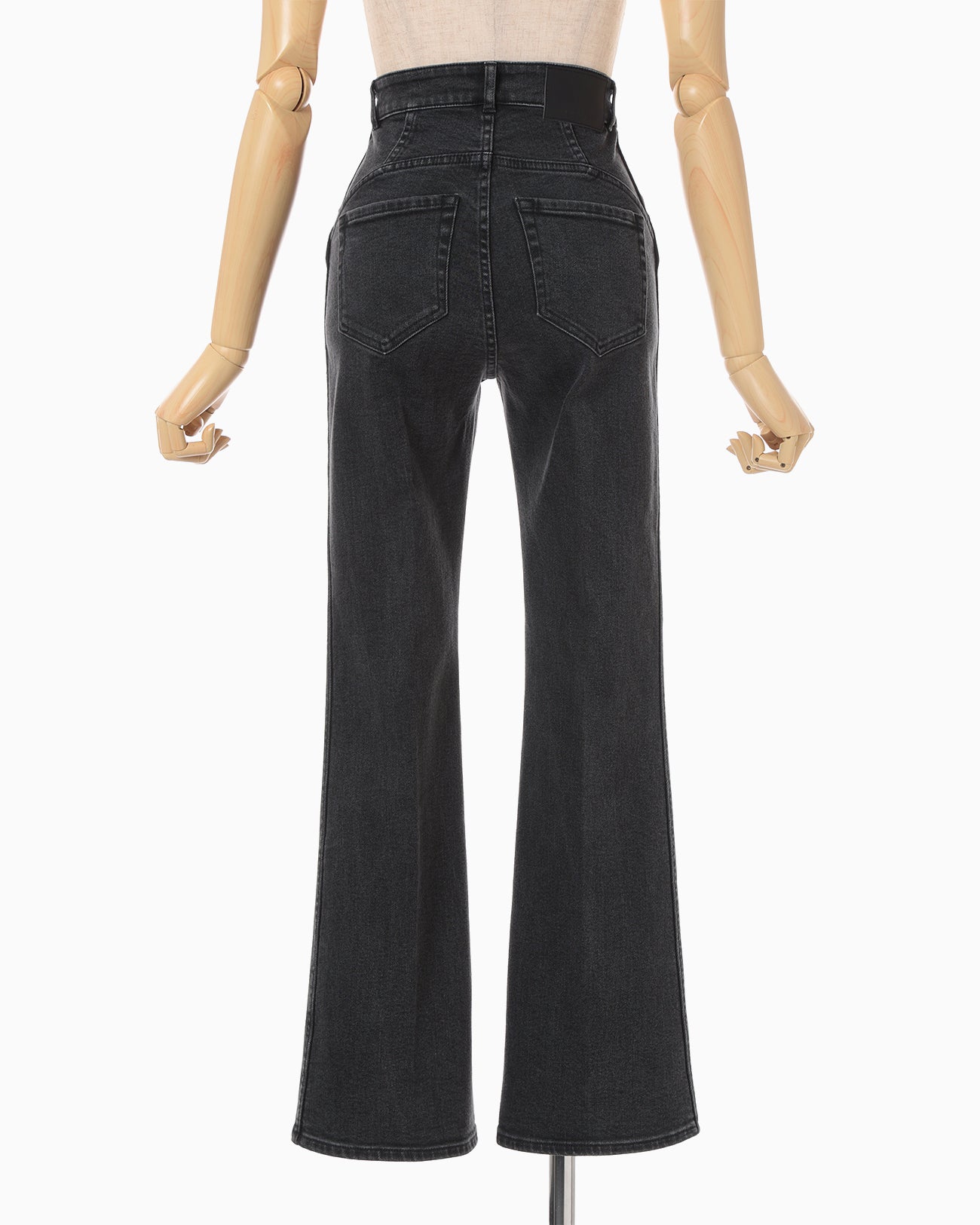 Stretch Cropped Flare Jeans - grey
