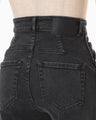Stretch Cropped Flare Jeans - grey