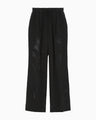 Silk Cupra Floral Embroidery Trousers - black