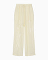 Silk Cupra Floral Embroidery Trousers - ecru