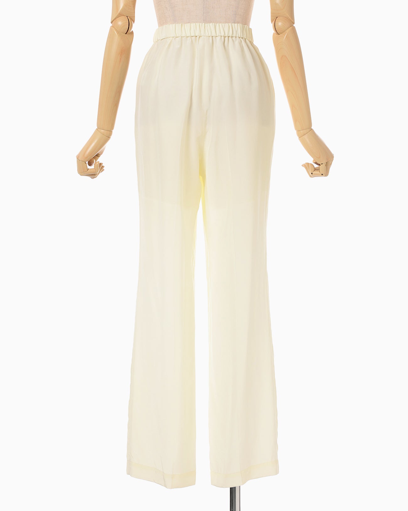 Silk Cupra Floral Embroidery Trousers - ecru