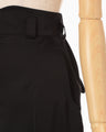 Triacetate Satin High Waisted Cargo Trousers - black
