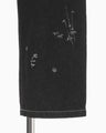 Nature Pattern Jacquard Wide Leg Jeans - black