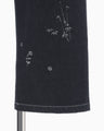Nature Pattern Jacquard Wide Leg Jeans - blue