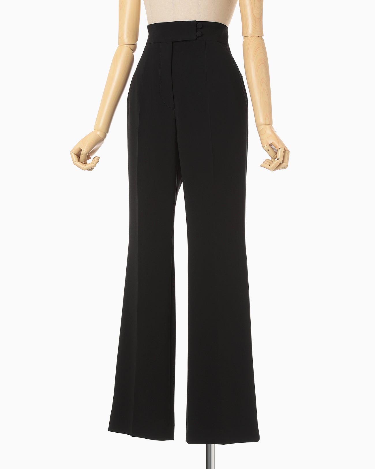 Acetate Polyester High Waisted Center Creased Suit Trousers