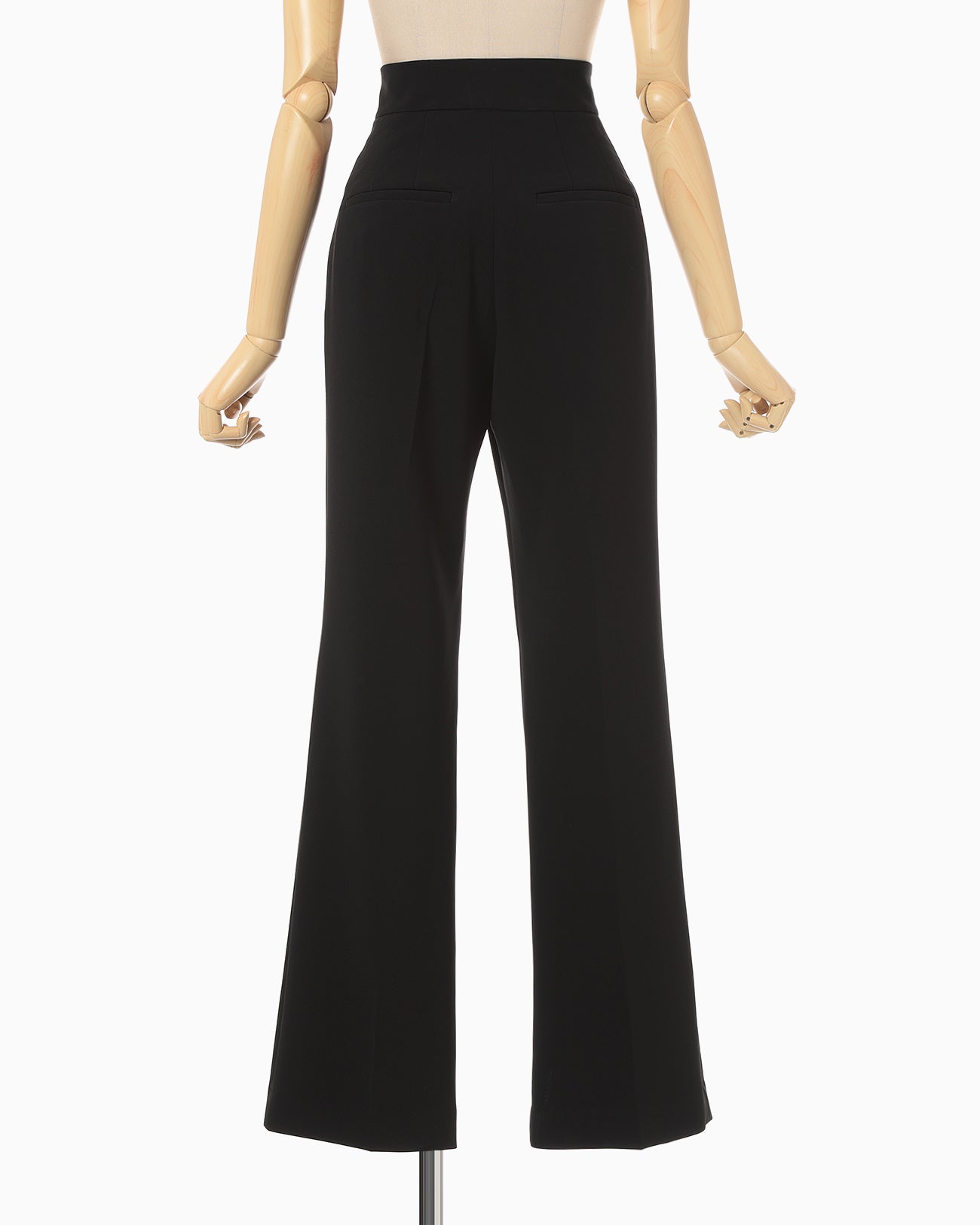 Acetate Polyester High Waisted Center Creased Suit Trousers