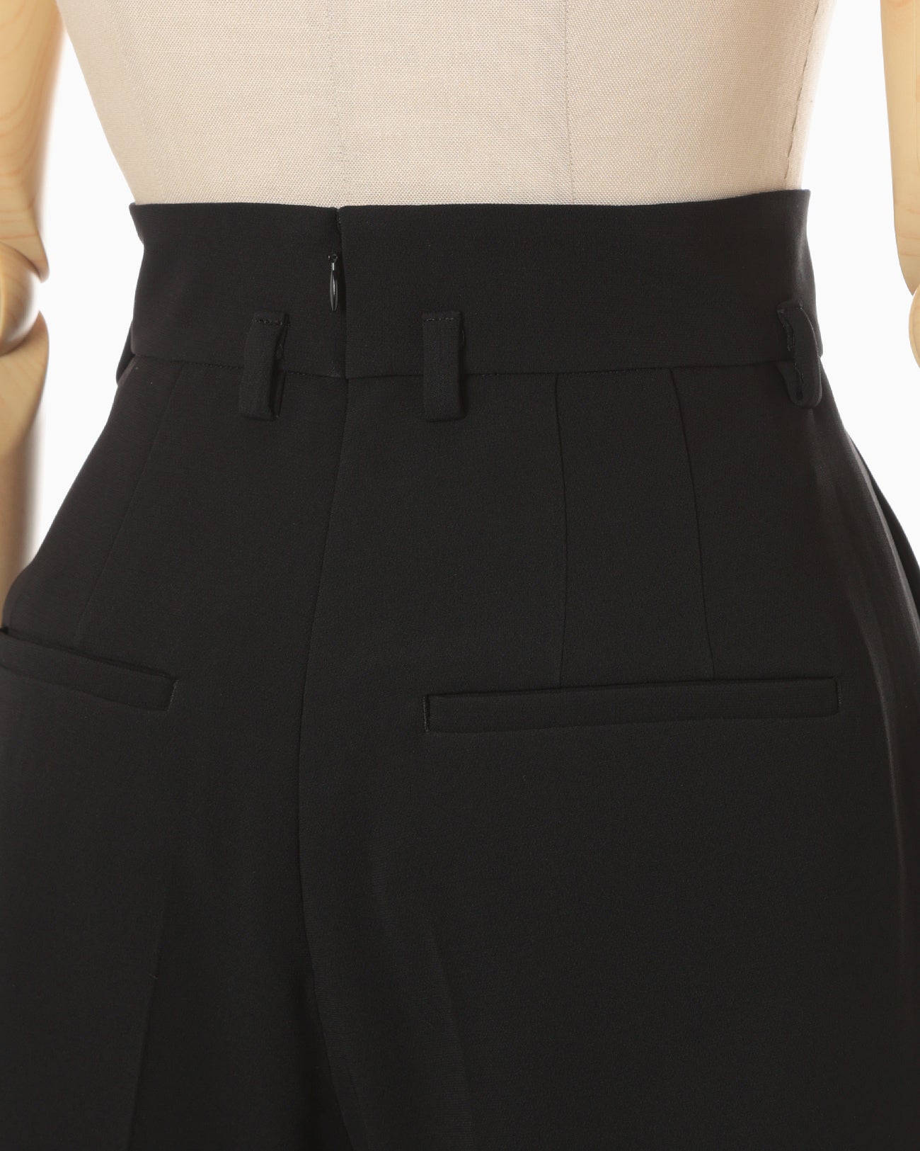 ryogaaa様2S Acetate Polyester High Waisted Trousers - black - Mame