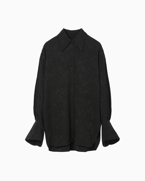 Floral Jacquard Shirt - black