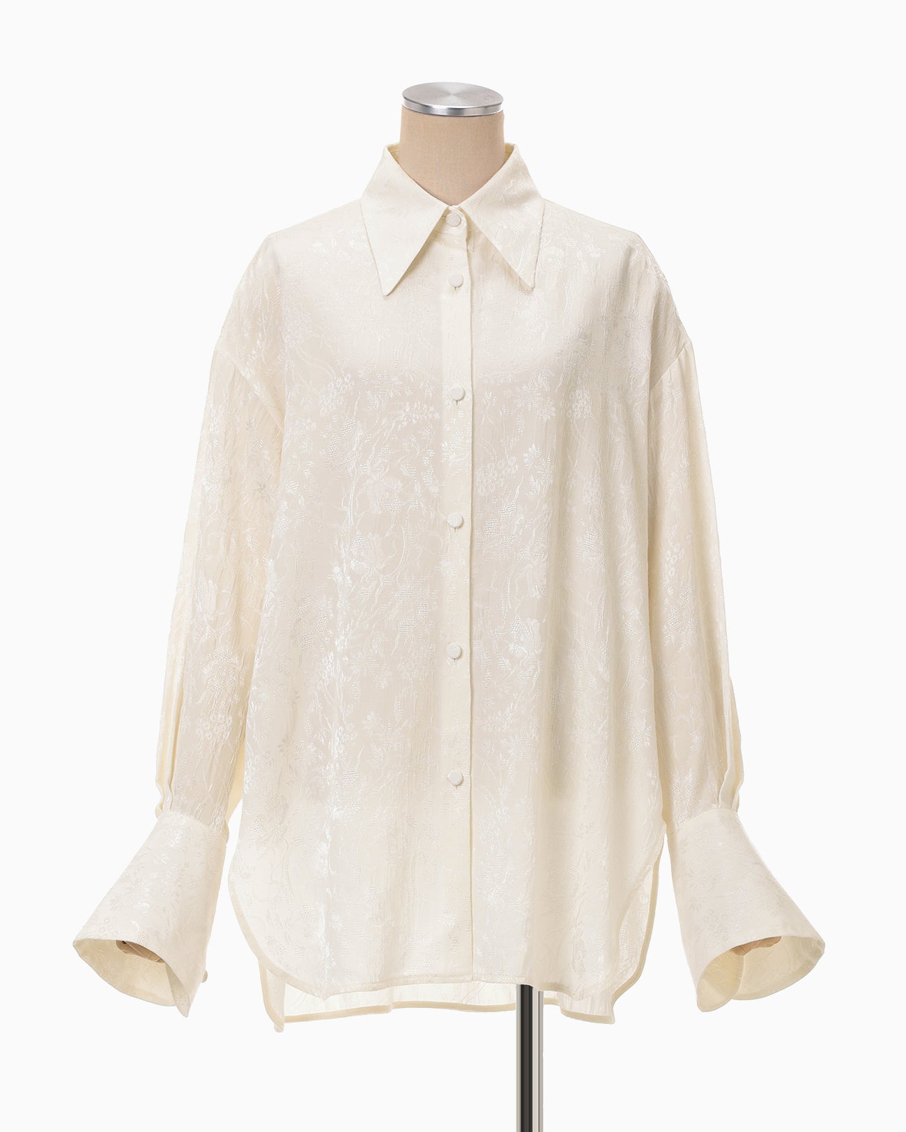 Floral Jacquard Shirt - ecru