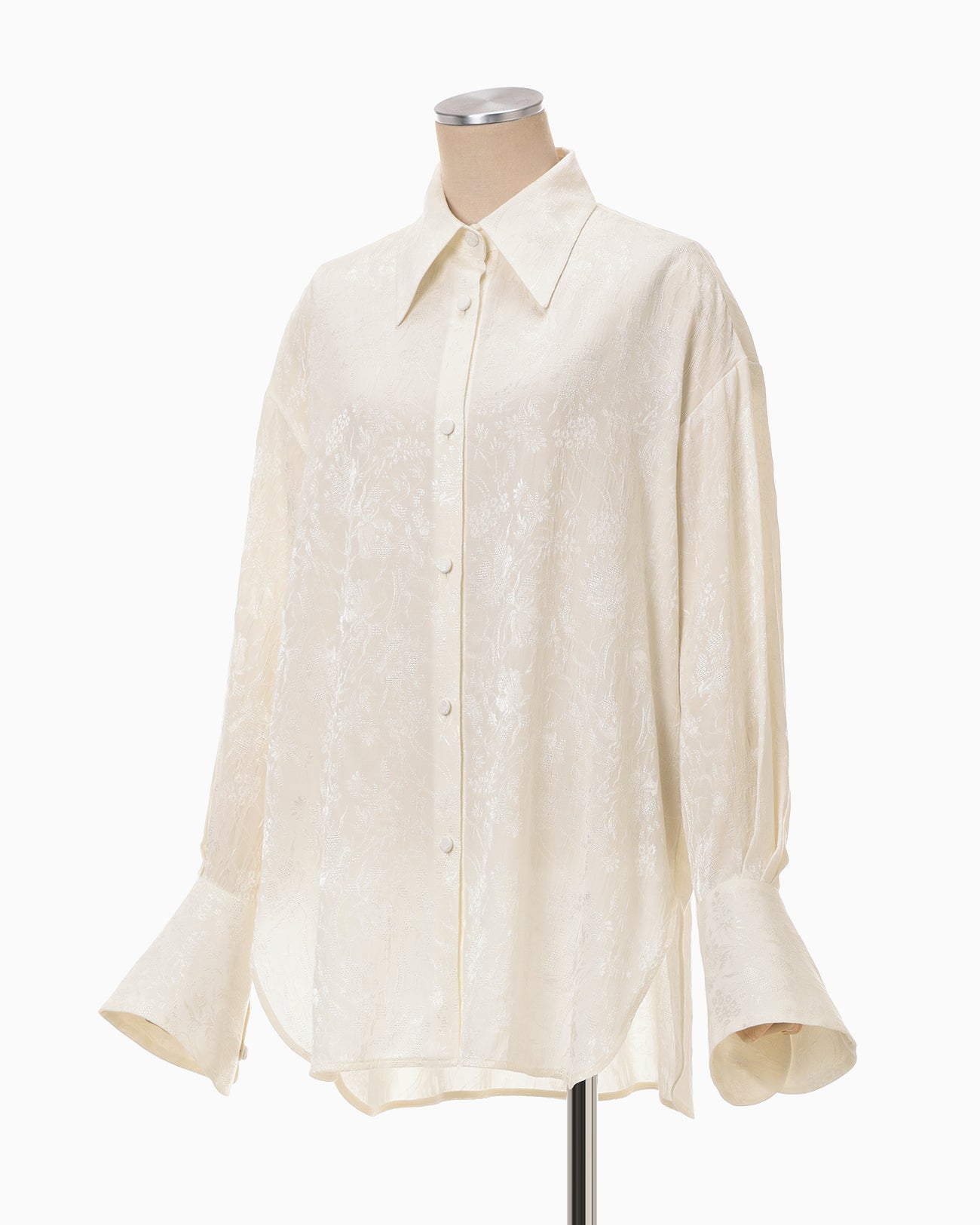 Floral Jacquard Shirt - ecru