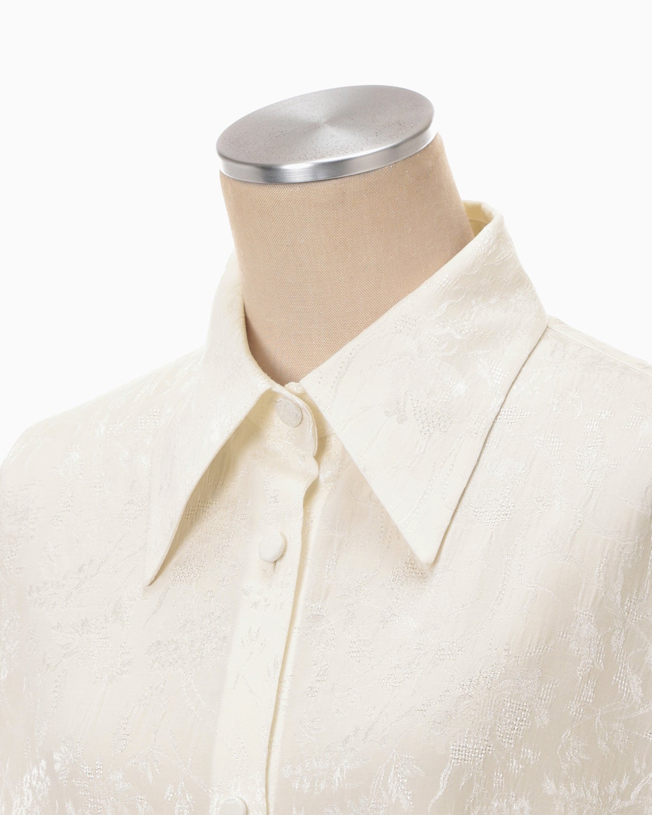 Floral Jacquard Shirt - ecru