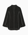 Synthetic Leather Fancy Ftitch Top - black