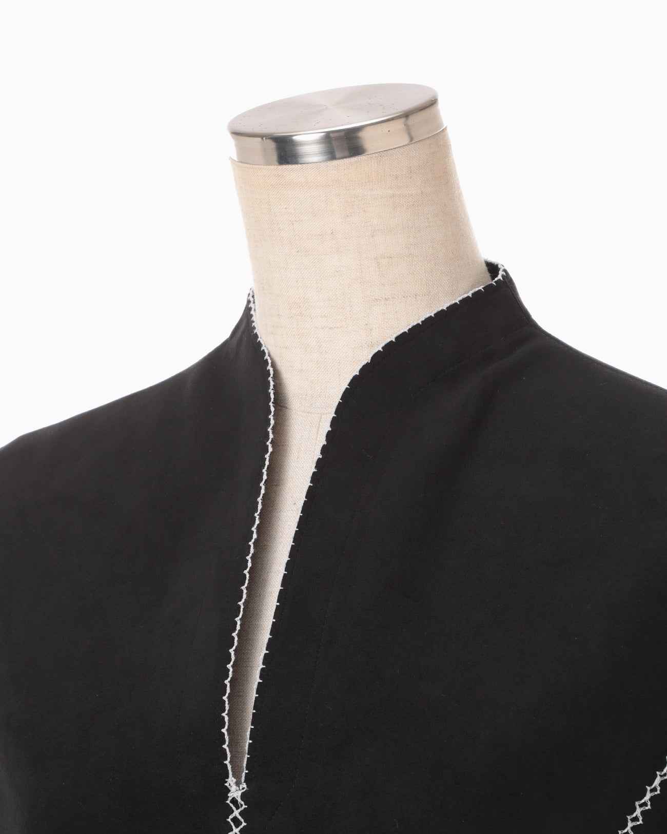 Synthetic Leather Fancy Ftitch Top - black