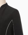 Synthetic Leather Fancy Ftitch Top - black