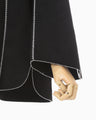 Synthetic Leather Fancy Ftitch Top - black