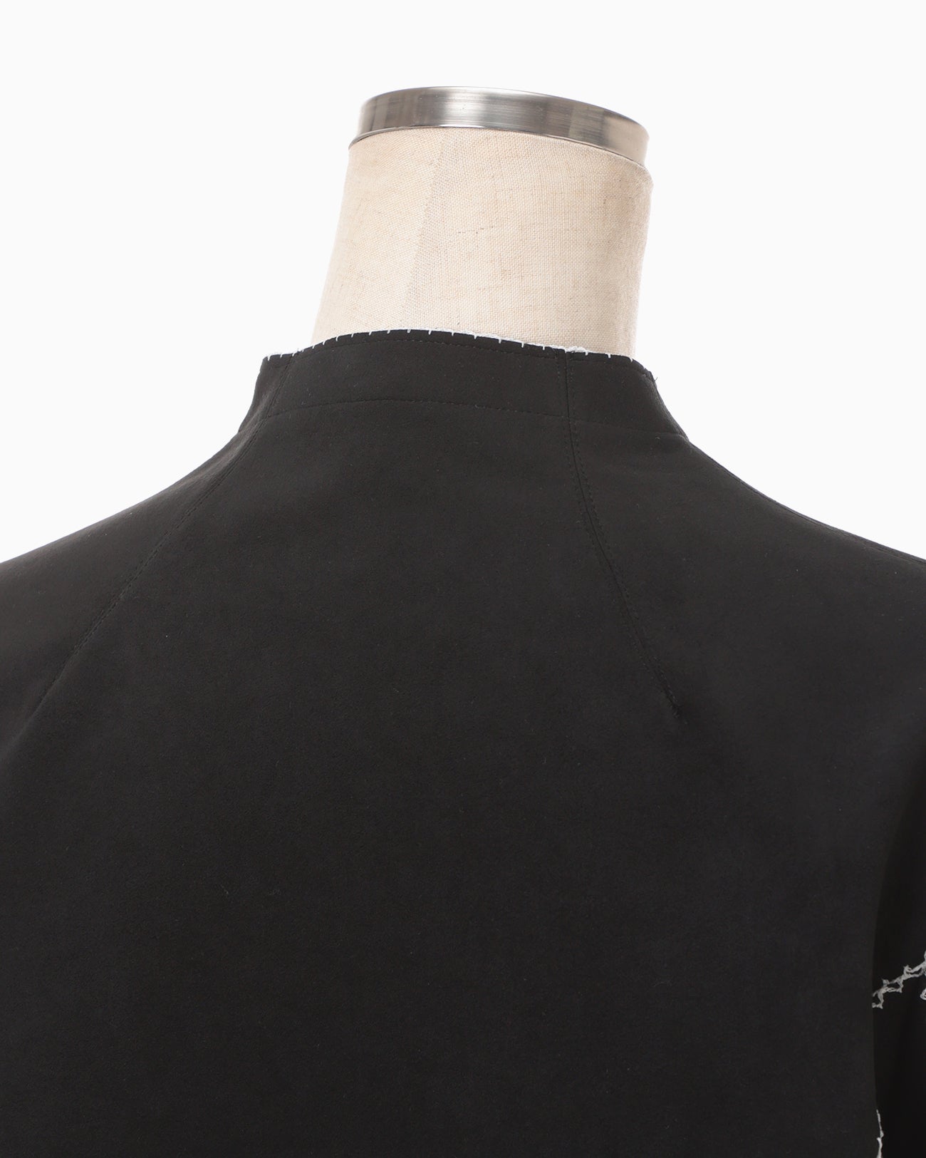 Synthetic Leather Fancy Ftitch Top - black