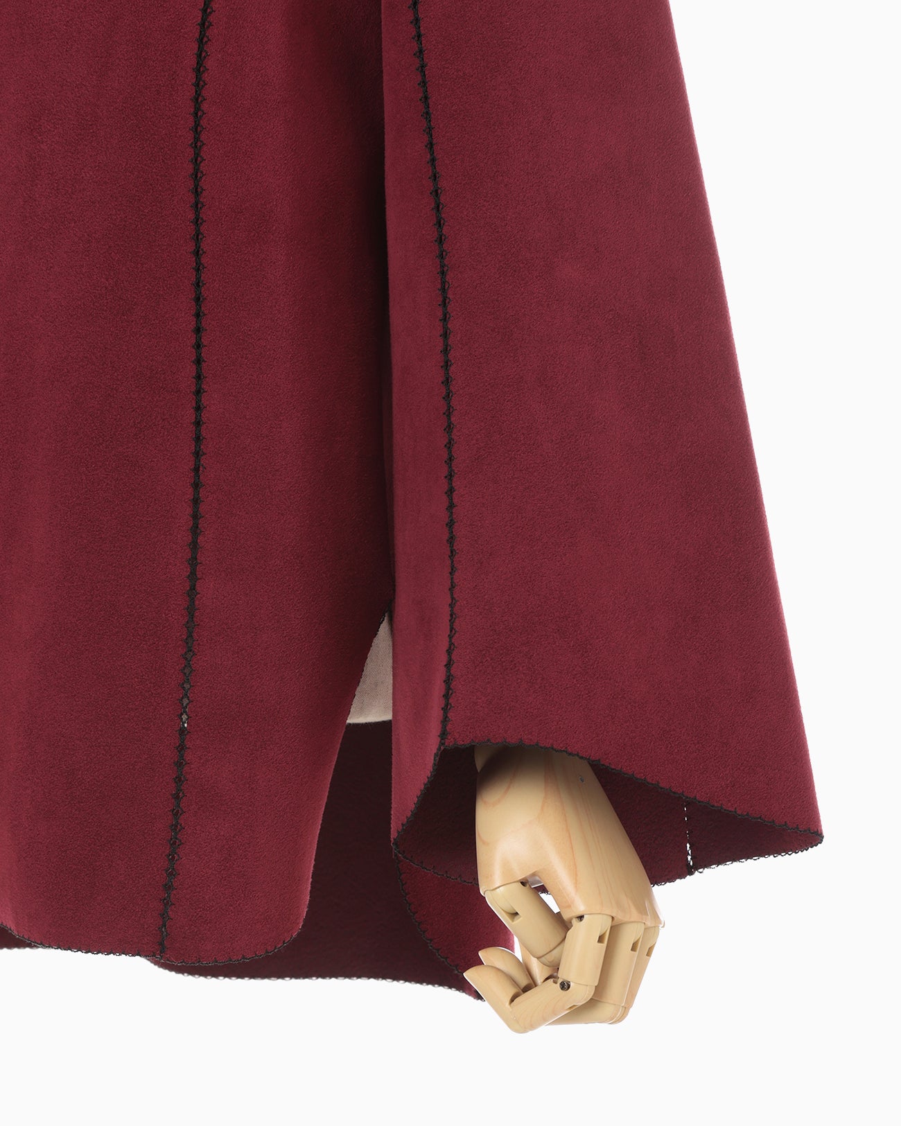 Synthetic Leather Fancy Ftitch Top - bordeaux