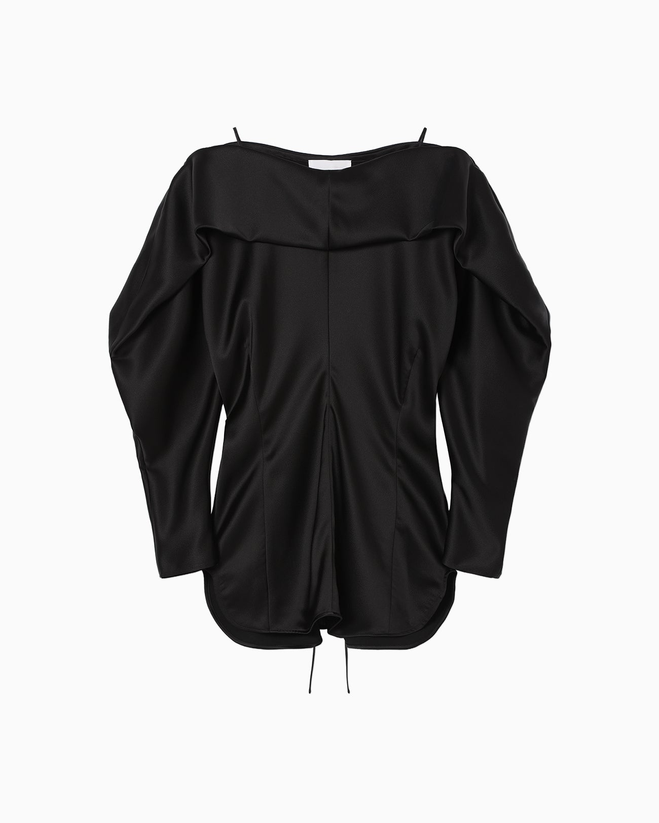 Embossed Leather Motif Triacetate Top - black