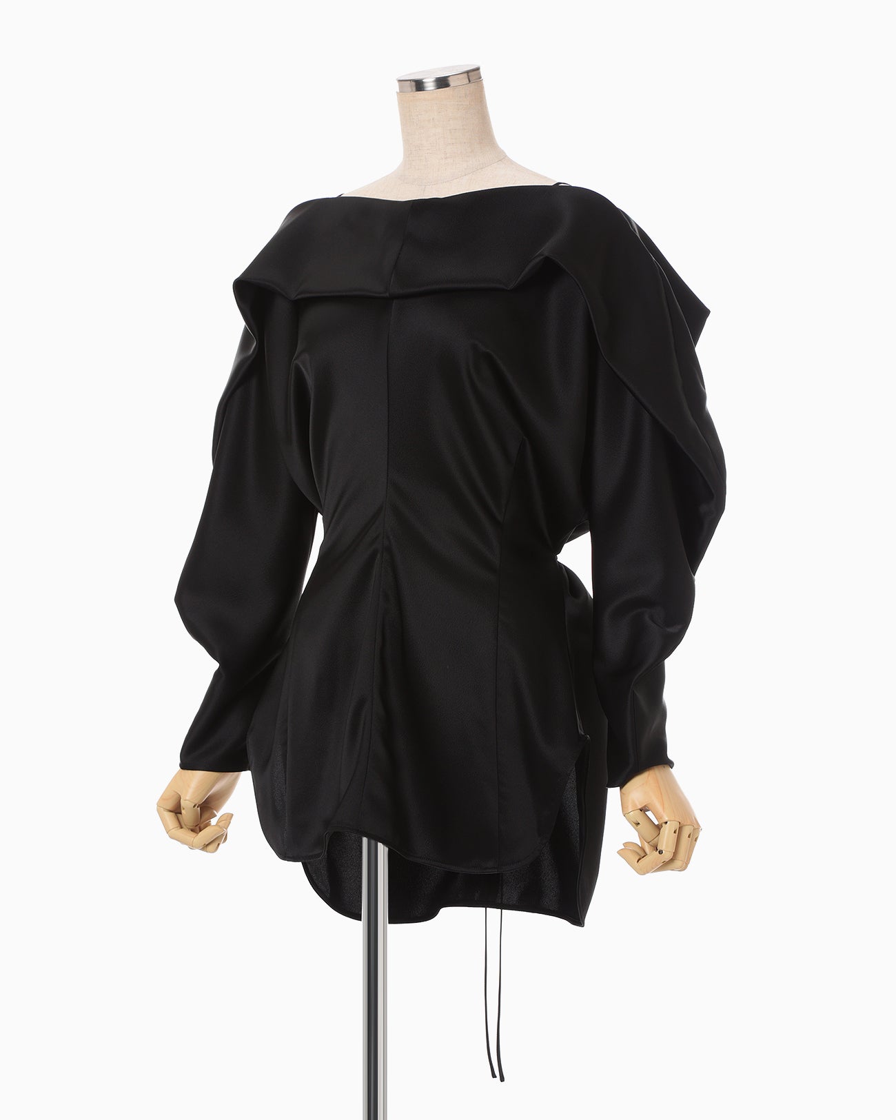 Embossed Leather Motif Triacetate Top - black
