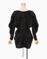 Embossed Leather Motif Triacetate Top - black