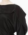 Embossed Leather Motif Triacetate Top - black
