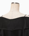 Embossed Leather Motif Triacetate Top - black