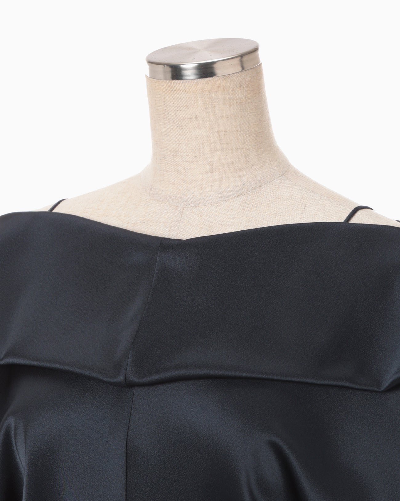 Embossed Leather Motif Triacetate Top - navy