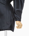 Embossed Leather Motif Triacetate Top - navy