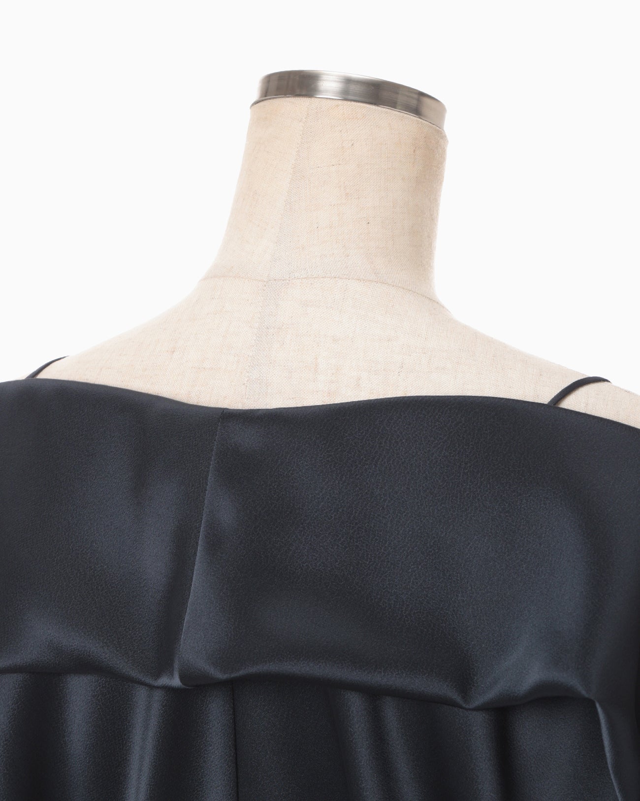 Embossed Leather Motif Triacetate Top - navy